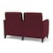 Lesro Siena Lounge Reception 2 Seat Tandem Seating, Black, OH Wine Upholstery SN2103 - alternate 3